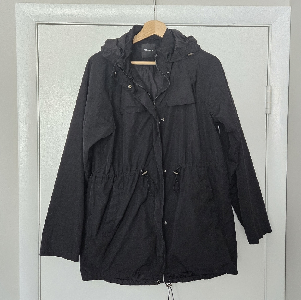Theory Black Packable Anorak Rain Jacket Size Medium